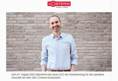 Neuer COO der L'Osteria Arthur Kaeser